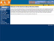 Tablet Screenshot of americanlibrarydirectory.com